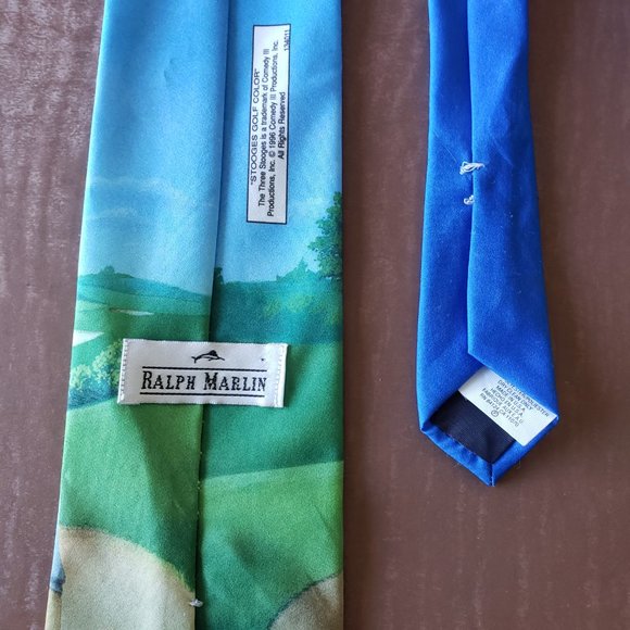 Three Stooges Golf Color Polyester Necktie - Picture 4 of 6